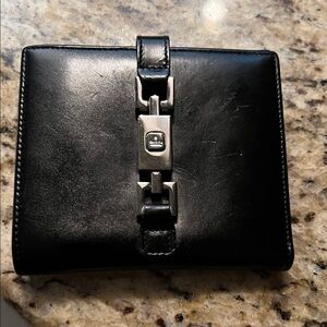 Gucci Jackie Black Leather Bifold Wallet